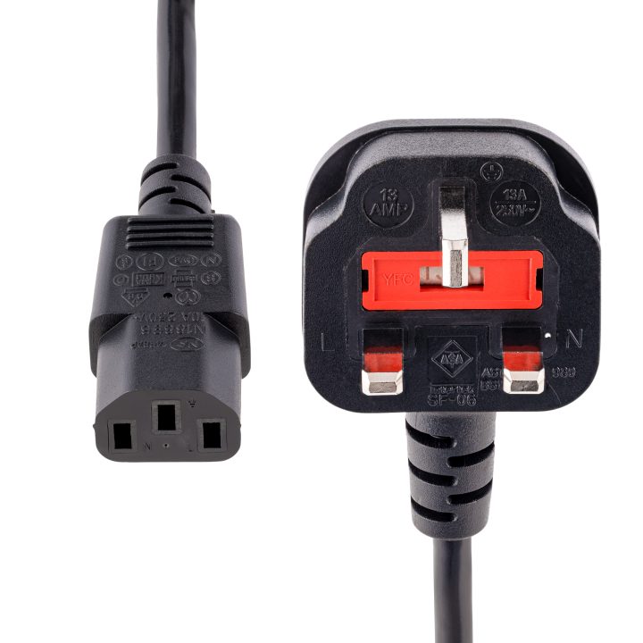 StarTech.com 3m Computer Power Cable, 18AWG, BS 1363 to C13, 10A…