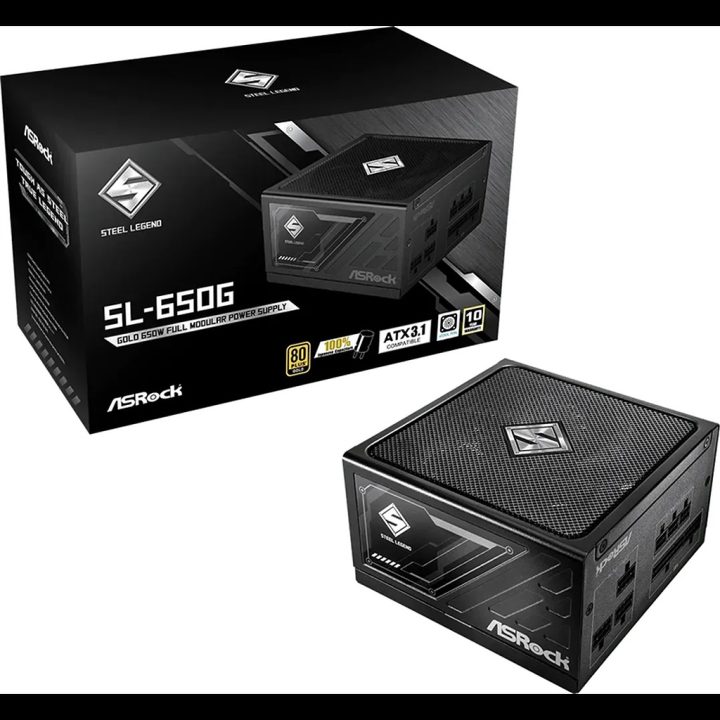 ASRock sl-650g Power Supply, PSU, 650W, 80 PLUS Gold, 135mm, Modular…