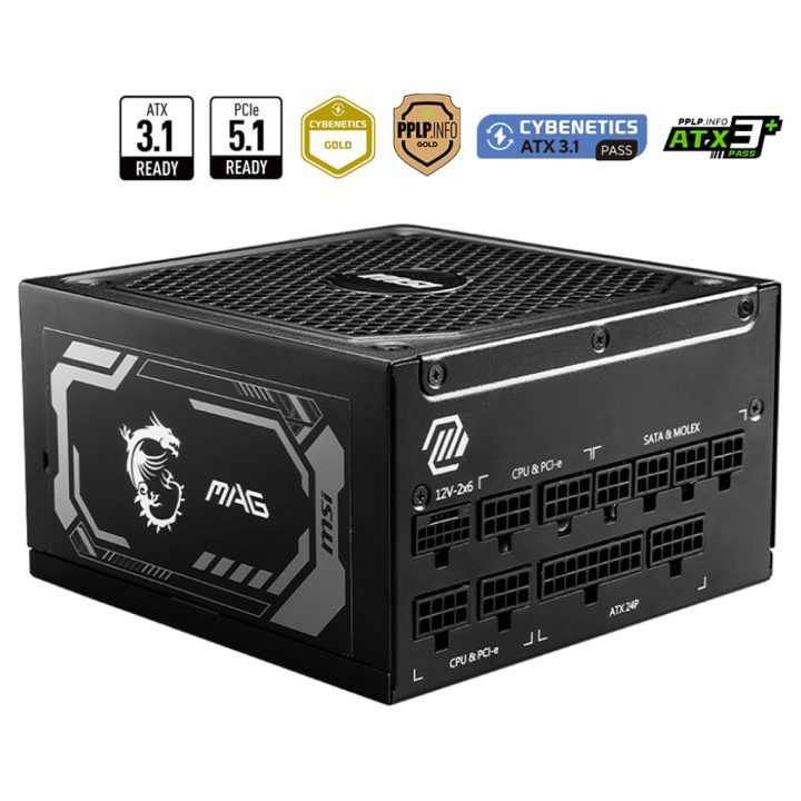 MSI MAG A1250GL PCIE5 Power Supply Unit 1250 W 24-pin ATX ATX Black