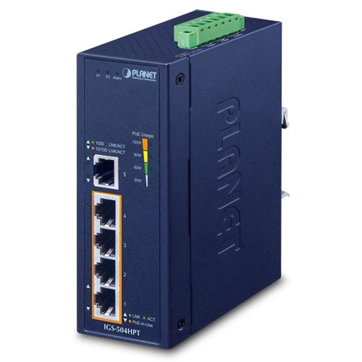 PLANET IGS-504HPT switch não gerido L2 Gigabit Ethernet (10/100/1000)…