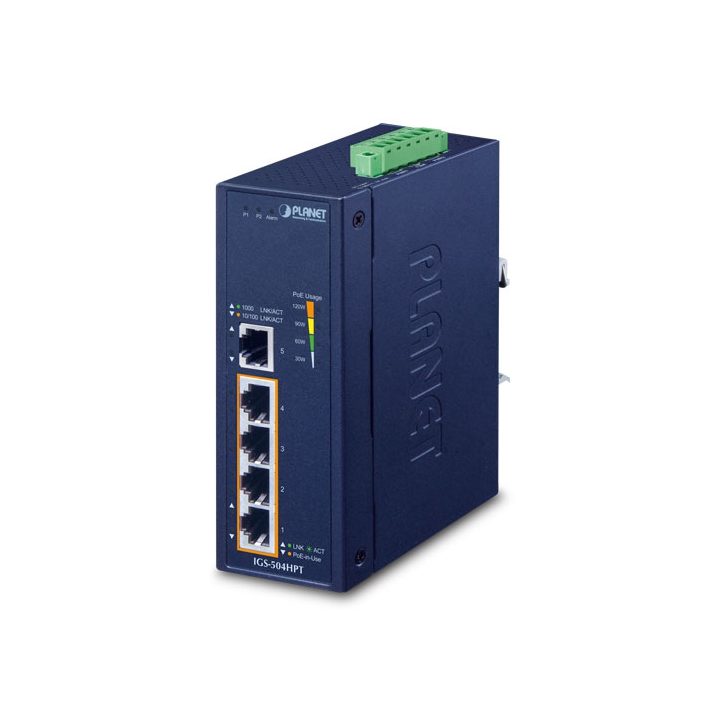 PLANET IGS-504HPT Unmanaged L2 Gigabit Ethernet (10/100/1000) Power…