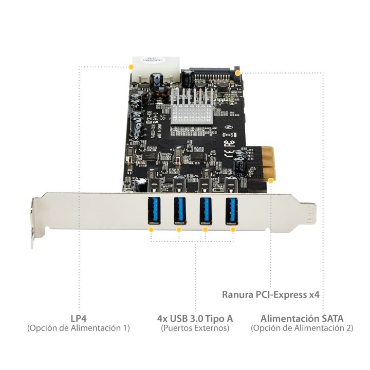 StarTech.com PCI Express PCI-E 4-Port USB 3.0 (5Gbps) UASP Adapter…