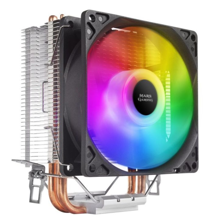 Mars Gaming MCPUARGB, RGB CPU Cooler, 2 HCT Heatpipes, 130W TDP…