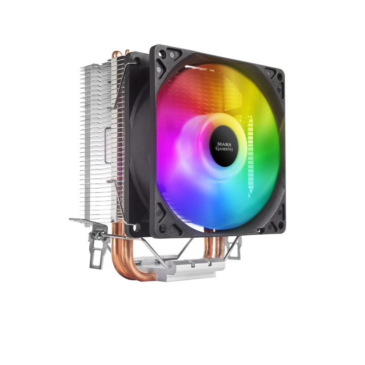 Mars Gaming MCPUARGB, Disipador de CPU RGB, 2 Heatpipes HCT, TDP…