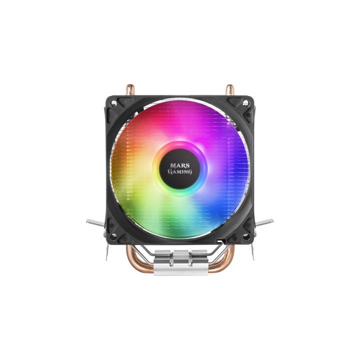 Mars Gaming MCPUARGB, Disipador de CPU RGB, 2 Heatpipes HCT, TDP…