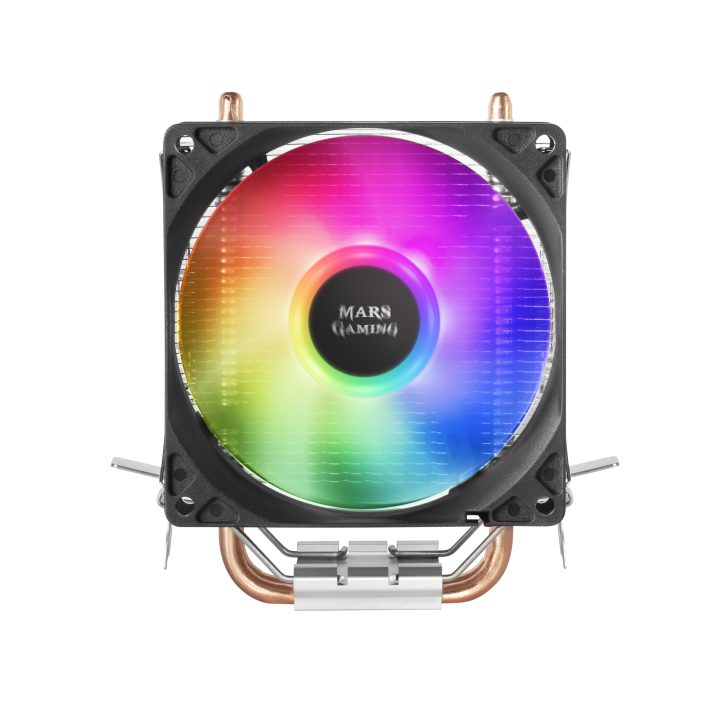 Mars Gaming MCPUARGB, Disipador de CPU RGB, 2 Heatpipes HCT, TDP…