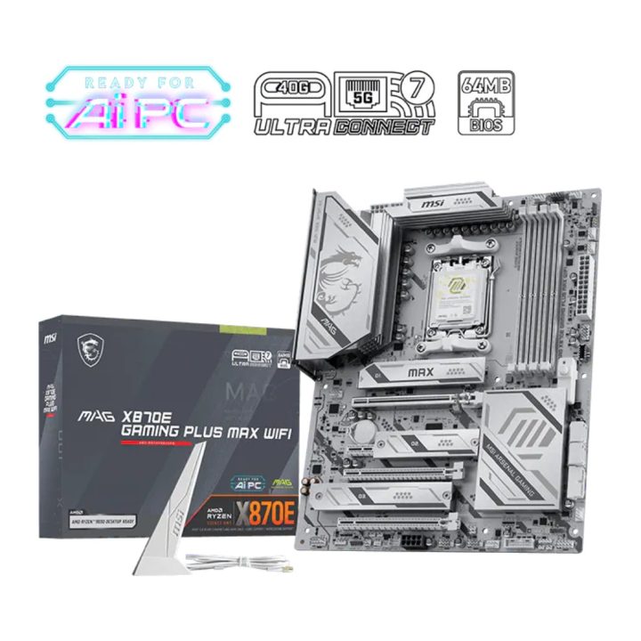 MSI MAG X870E GAMING PLUS MAX WIFI Motherboard AMD X870E AM5 Socket…