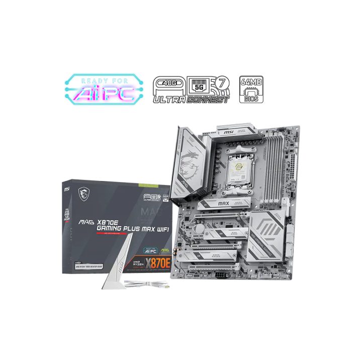MSI MAG X870E GAMING PLUS MAX WIFI Motherboard AMD X870E AM5 Socket…