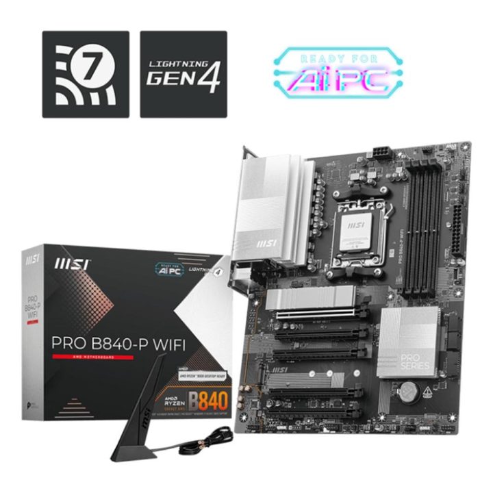 MSI PRO B840-P WIFI AMD B840 Motherboard AM5 Socket ATX