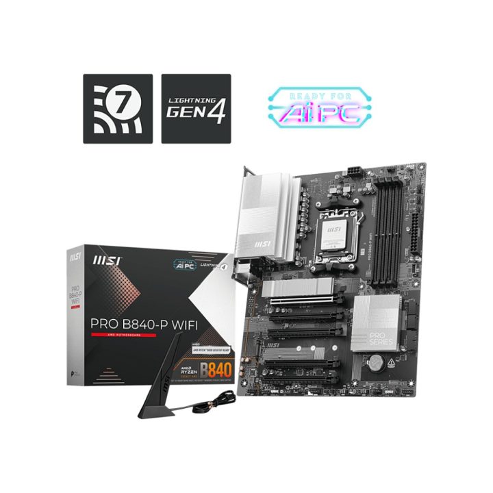MSI PRO B840-P WIFI AMD B840 Motherboard AM5 Socket ATX