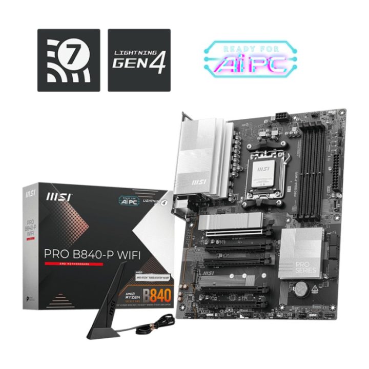 MSI PRO B840-P WIFI AMD B840 Motherboard AM5 Socket ATX