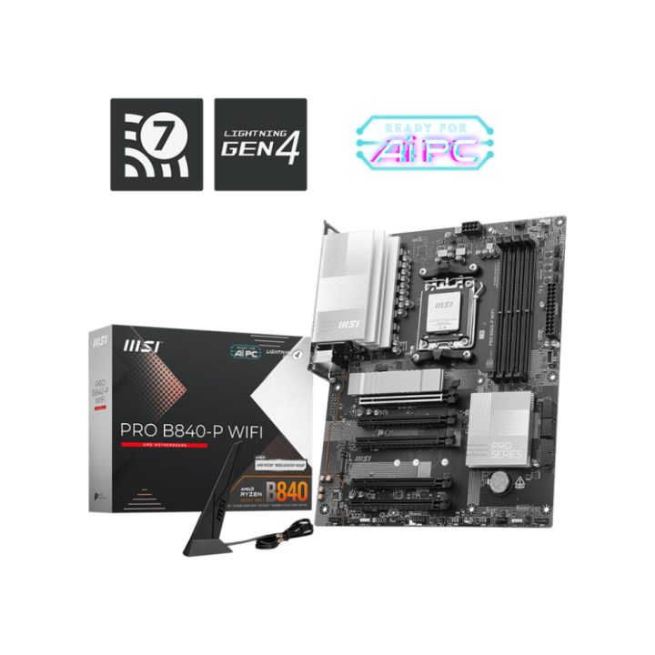 MSI PRO B840-P WIFI AMD B840 Motherboard AM5 Socket ATX