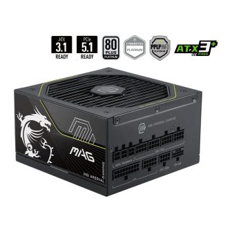 Fuente alimentacion MSI mag A1000PLS PCIE5,psu,1000w,80 plus…