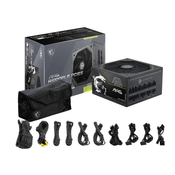 Fuente alimentacion MSI mag A1000PLS PCIE5,psu,1000w,80 plus…