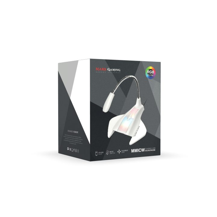Mars Gaming MMICX, Microfone de Estúdio Profissional LED, Mute…