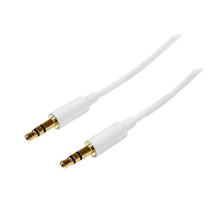 StarTech.com 2m Slim Stereo Audio Mini 3.5mm Cable - White - Male to…