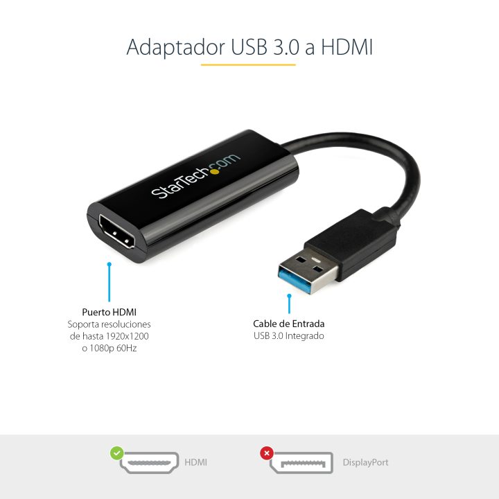 StarTech.com USB 3.0 to HDMI Adapter - 1080p (1920x1200) - Compact…