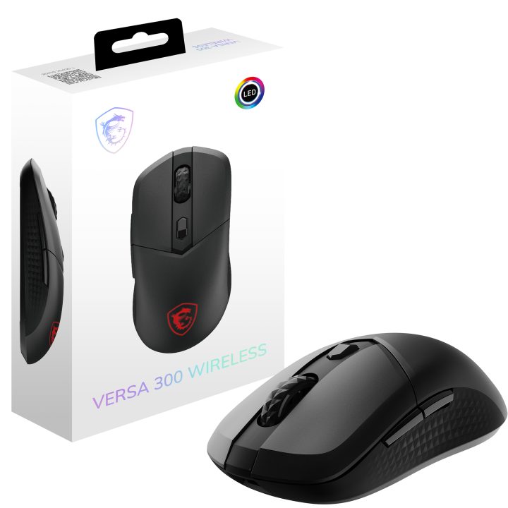 MSI VERSA 300 Right-Handed Gaming Mouse RF Wireless + Bluetooth + USB…