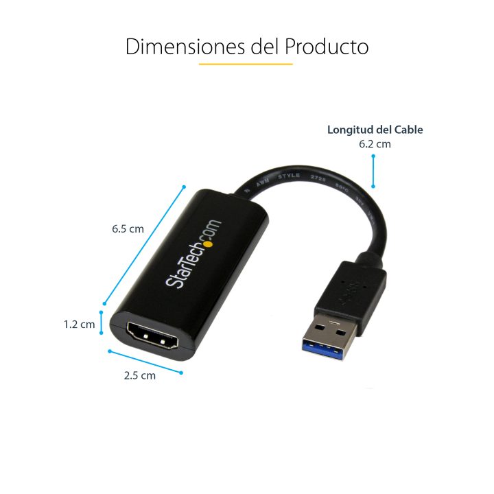 StarTech.com USB 3.0 to HDMI Adapter - 1080p (1920x1200) - Compact…
