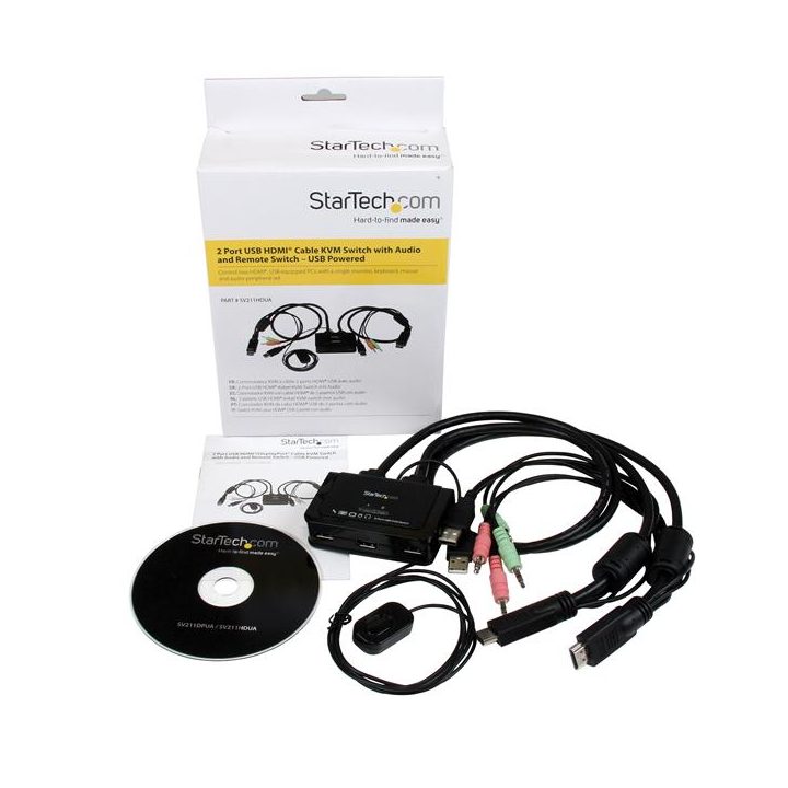 StarTech.com 2-Port HDMI USB Audio KVM Switch with Integrated Cables…