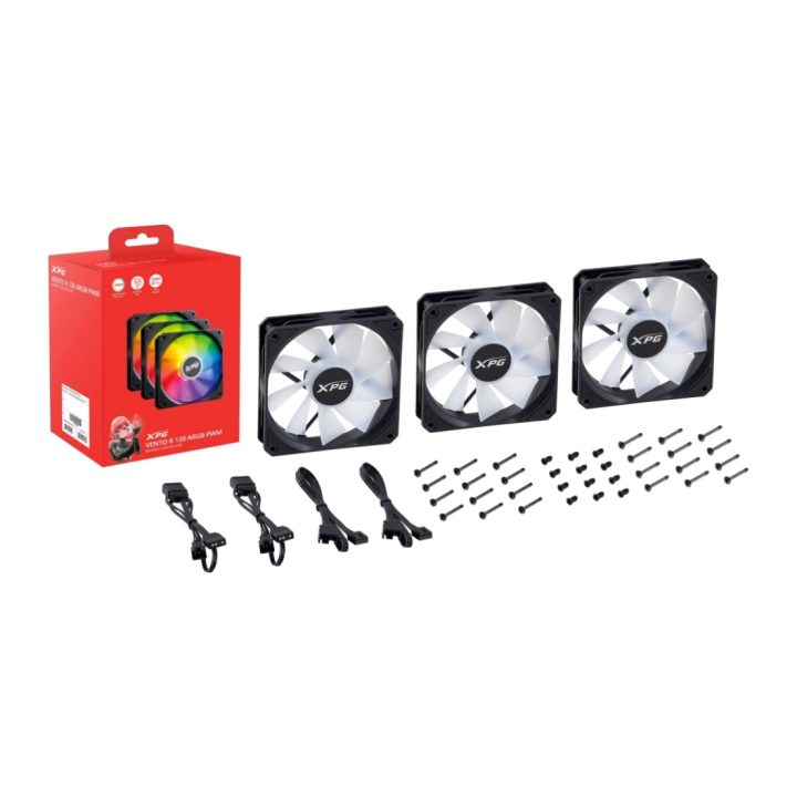 XPG VENTO 120 ARGB PWM (pack de 3) Preto