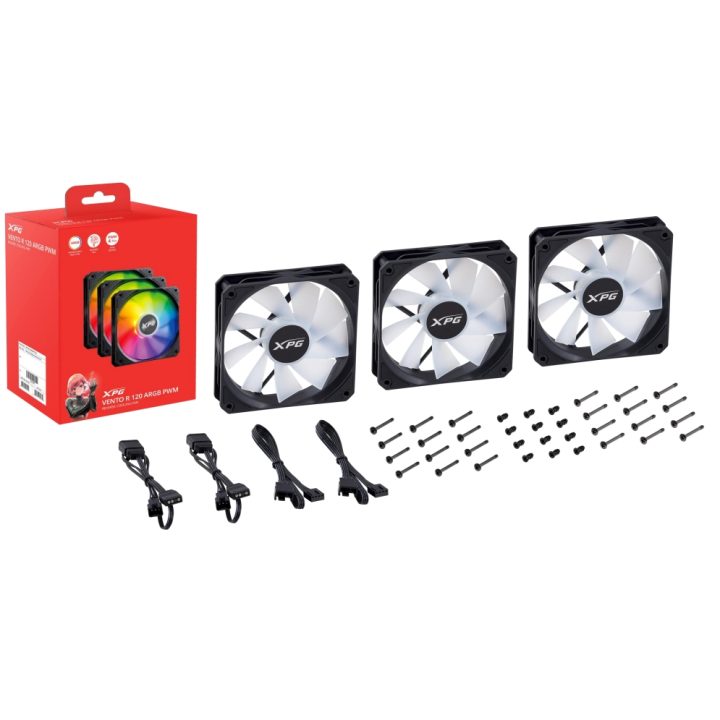 XPG VENTO 120 ARGB PWM (3-Pack) Black