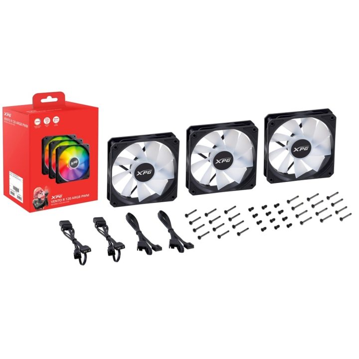 XPG VENTO 120 ARGB PWM (pack de 3) Preto