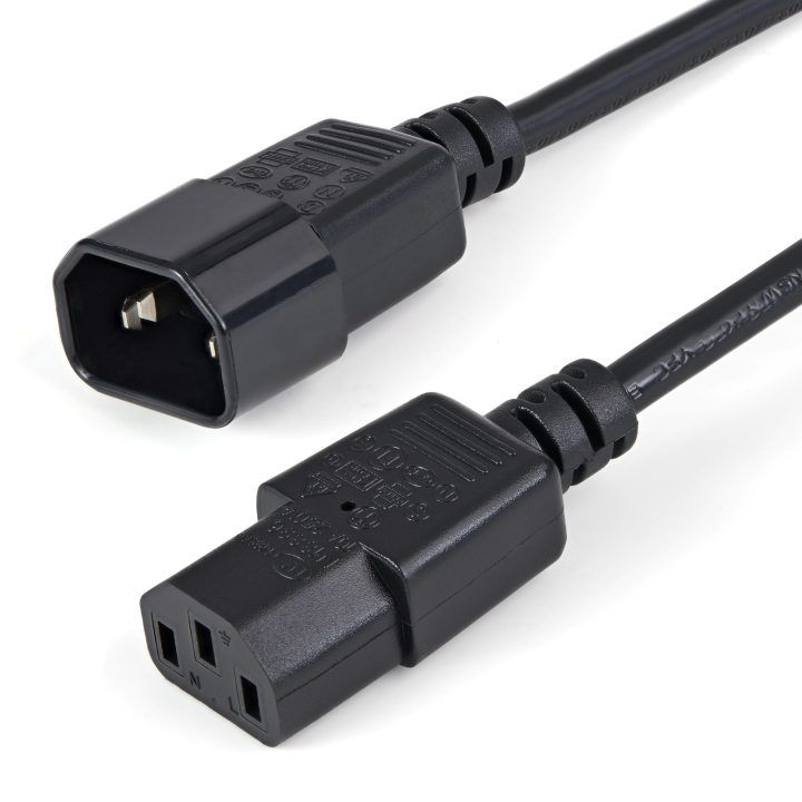 StarTech.com 1m Power Extension Cable, C14 to C13, 10A 125V, 18AWG…