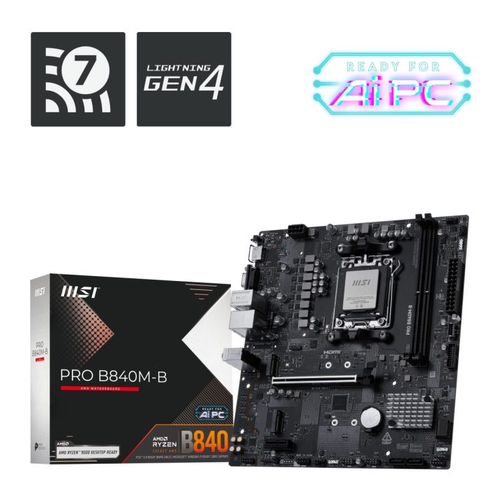 MSI PRO B840M-B motherboard AMD B840 Socket AM5 micro ATX