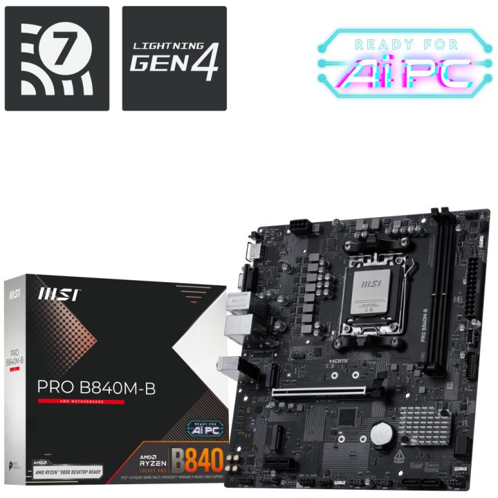 MSI PRO B840M-B motherboard AMD B840 Socket AM5 micro ATX