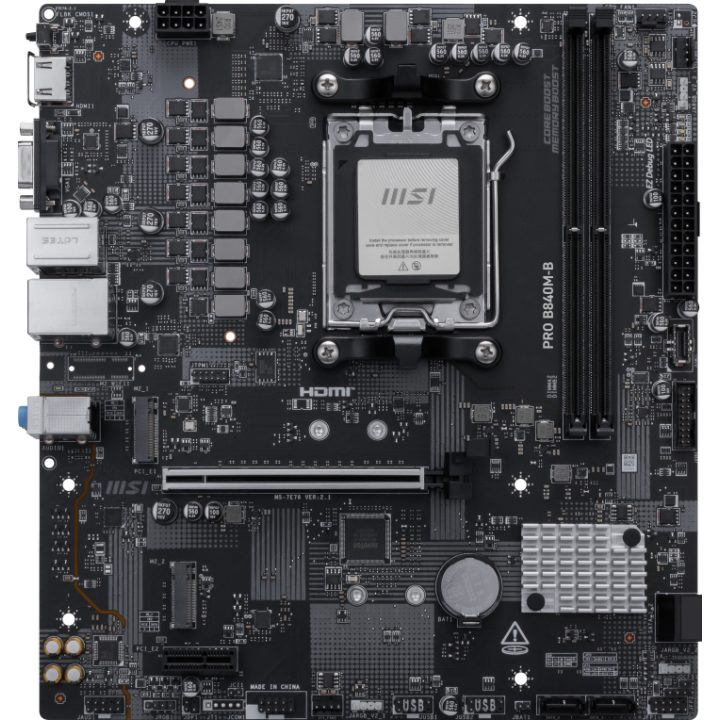 MSI PRO B840M-B Motherboard AMD B840 AM5 Socket Micro ATX