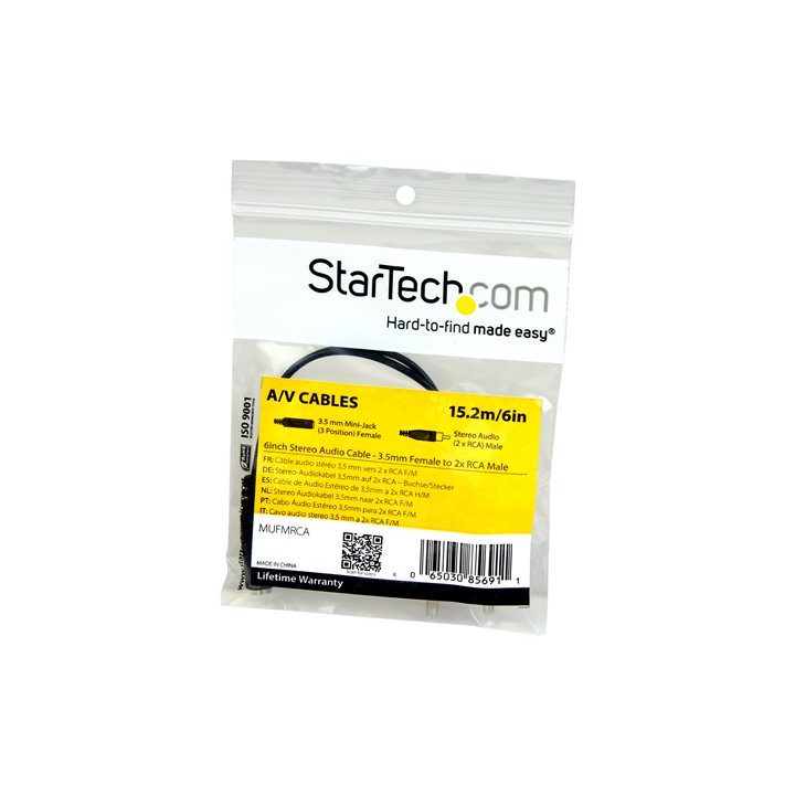 StarTech.com 15cm Stereo Audio Mini Jack 3.5mm Female to 2x RCA Male…