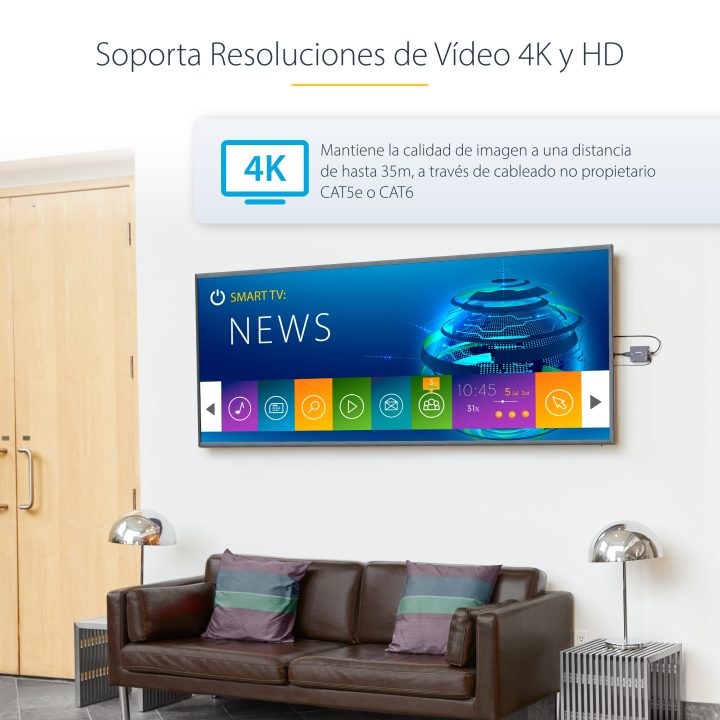 StarTech.com Extensor HDMI por Cat5 HDBaseT - POC Power over Cable -…