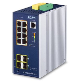 PLANET Industrial 8-Port GE PoE+ 2*1G SFP+ 2*2.5G SFP - 8-Port…