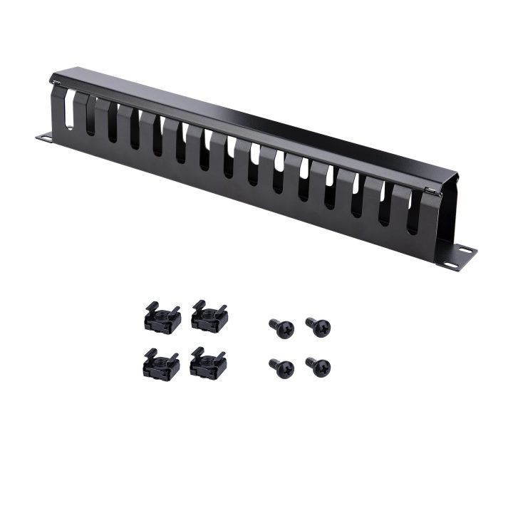 StarTech.com 1U Horizontal Cable Management Panel for Rack with Cover…