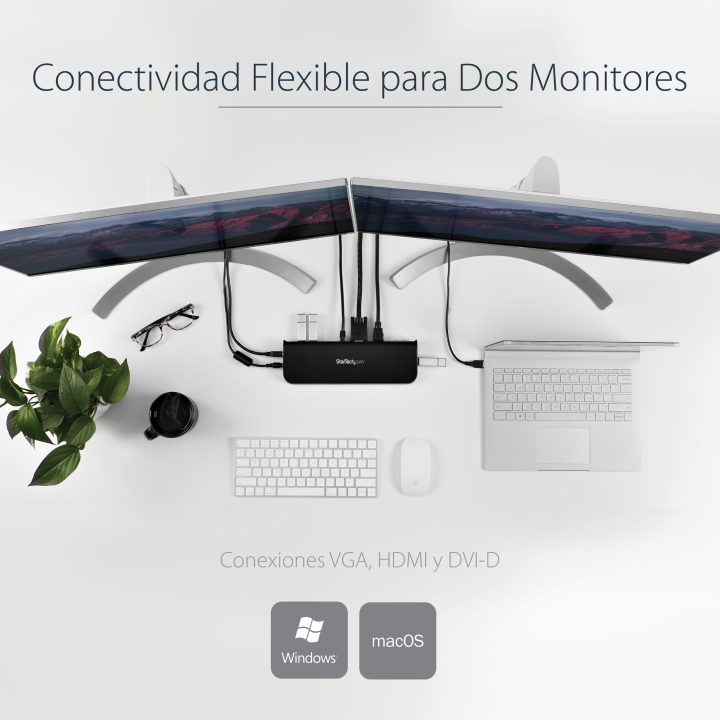 StarTech.com Estação de Ancoragem USB 3.0 para 2 Monitores para…