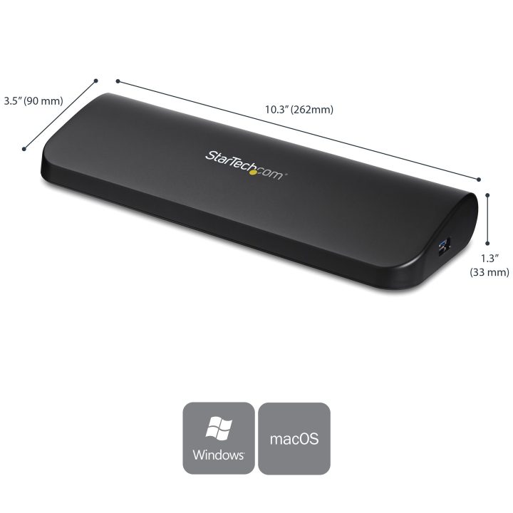 StarTech.com 2-Monitor USB 3.0 Laptop Docking Station - HDMI/DVI/VGA…