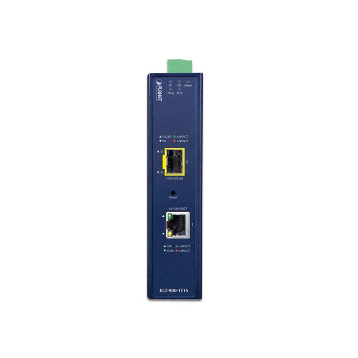 PLANET Industrial 1-Port convertidor de medio Interno Azul…