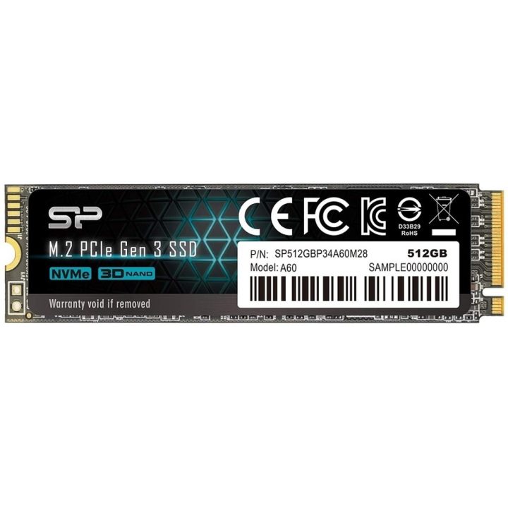 Silicon Power SP P34A60 512GB SSD M.2 PCIe Gen3x4 Nvme…