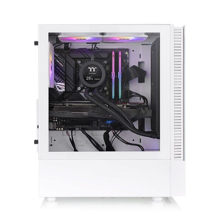 Thermaltake View 200 TG Snow ARGB Mid-Tower Case White…
