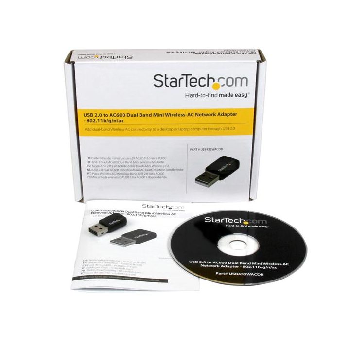StarTech.com USB 2.0 Wireless-AC Dual Band Mini Network Adapter AC600…