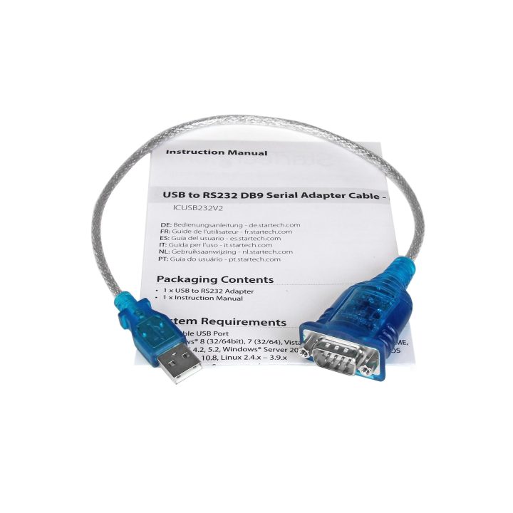StarTech.com 1-Port DB9 M/M USB to Serial Cable 0.4m - USB to RS232…