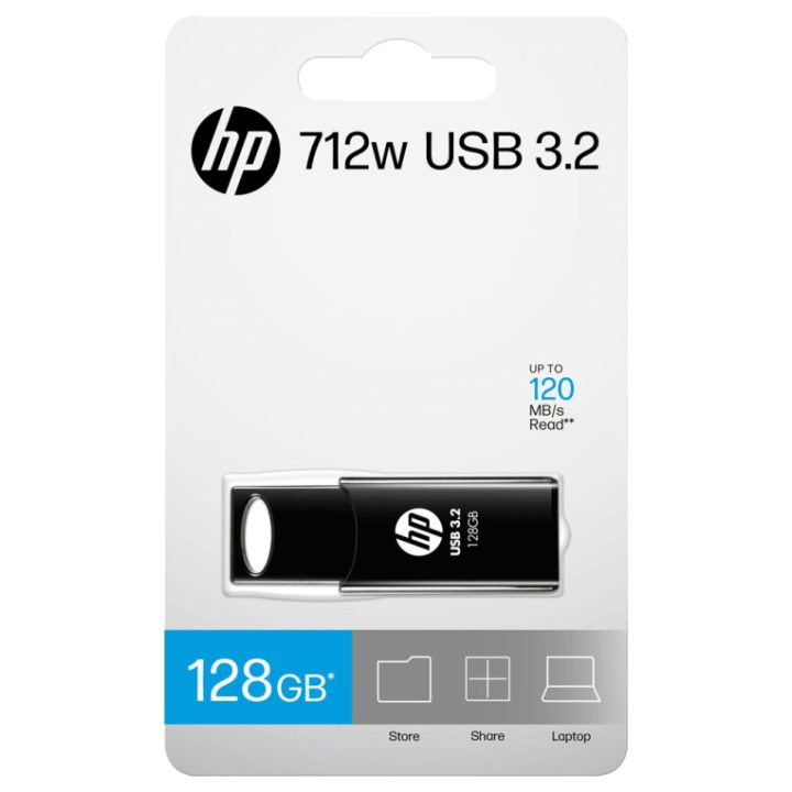 HP 712w USB Flash Drive 128 GB USB Type-A 3.2 Gen 1 (3.1 Gen 1) Black