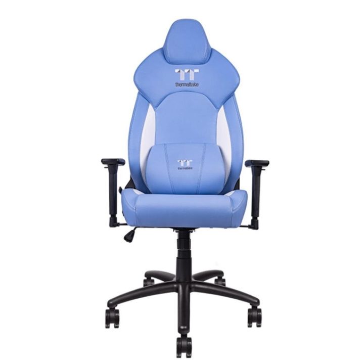 Thermaltake GGC-VCO-LWLWDS-01 Gaming Chair, Padded Seat, Blue, White