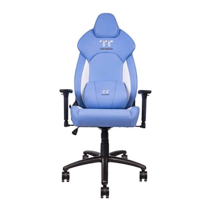 Thermaltake GGC-VCO-LWLWDS-01 Gaming Chair, Padded Seat, Blue, White