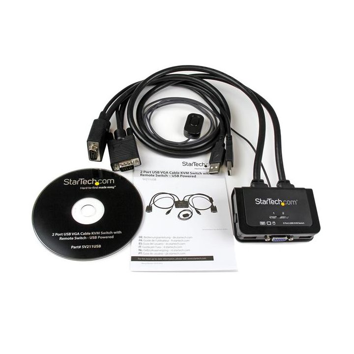 StarTech.com Comutador KVM de Cabo com 2 Portas VGA USB Alimentado…