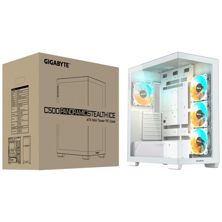 GIGABYTE C500 PANORAMIC STEALTH Torre Média Branca