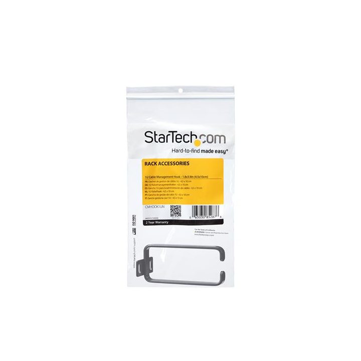 StarTech.com Gancho D-Ring Vertical 1U Para Gestión de Cables 4,5 x…