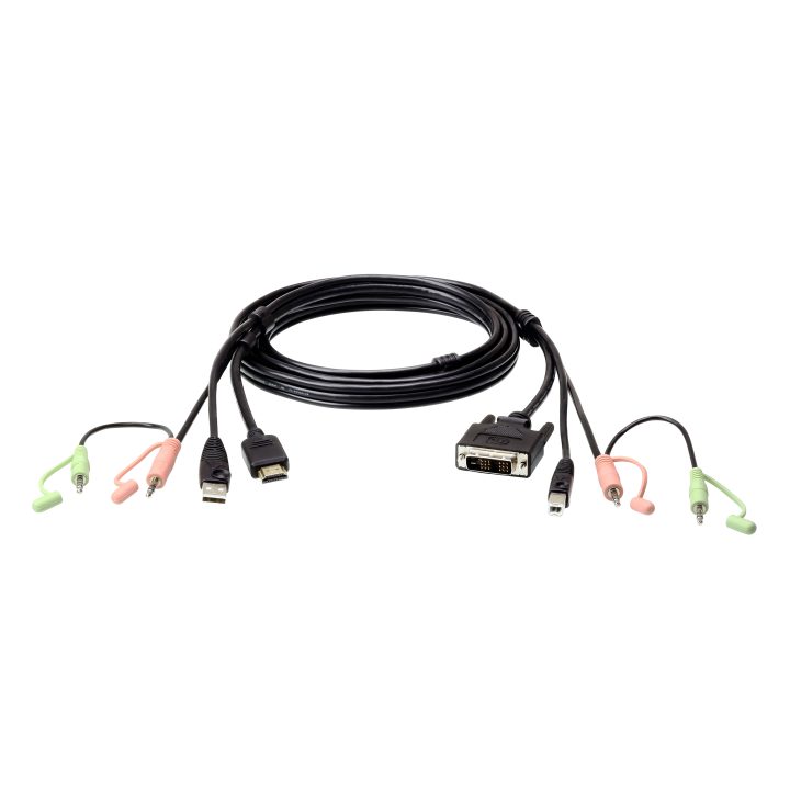 ATEN Cabo KVM HDMI para DVI-D USB com áudio de 1,8 m