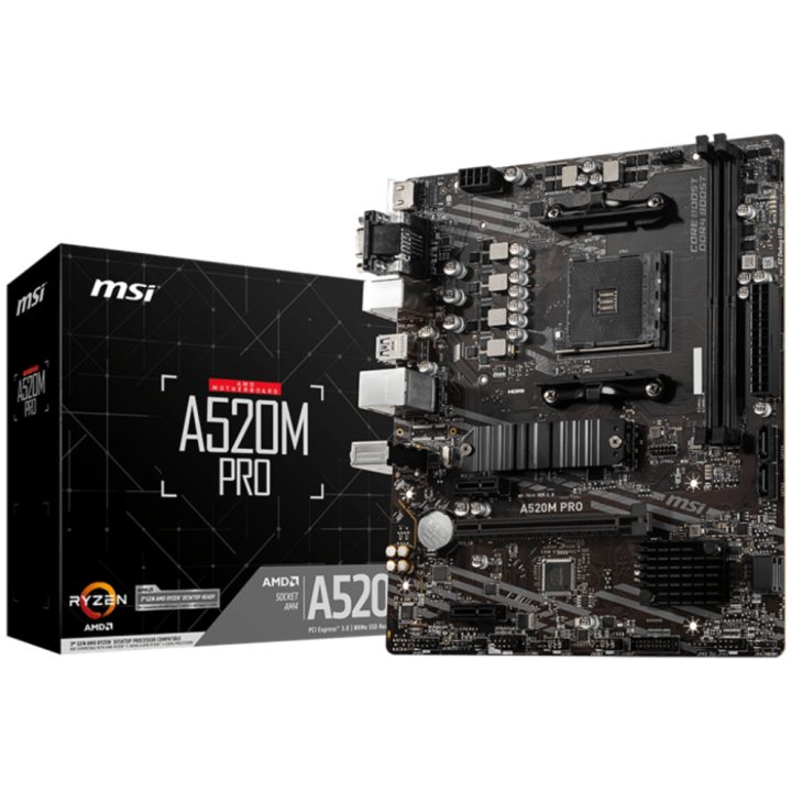 MSI A520M PRO motherboard AMD A520 Socket AM4 micro ATX